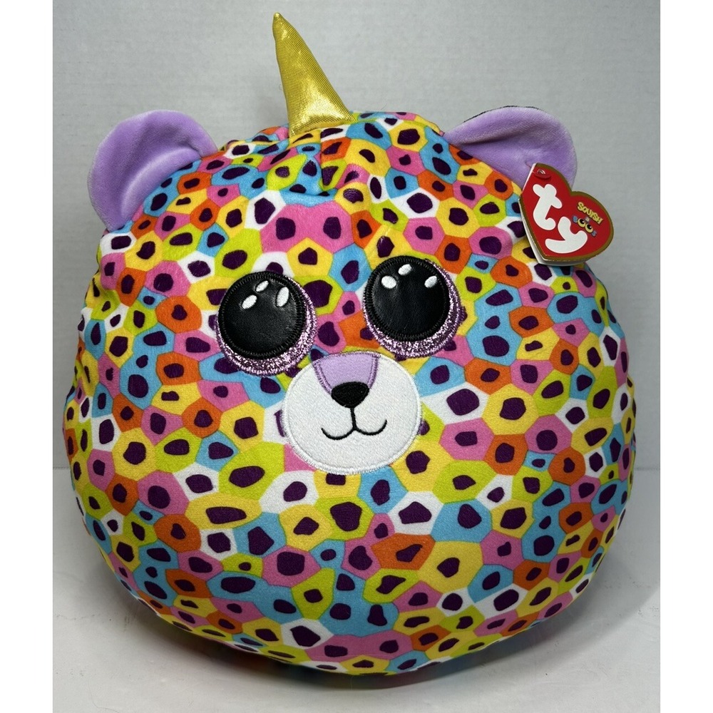 Rainbow Squish-A-Boos Plush Giselle TY Squishies Leopard 12 Inch May 12 Birthday